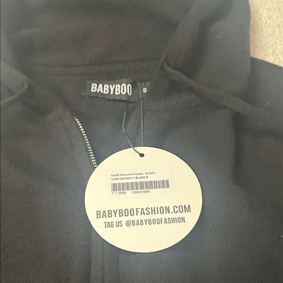 Babyboo Black Hooded Sweater for Women - Picture 3 of 8